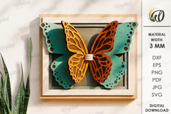 3D Butterfly Wall Decor laser Cut. Layered Wall Decor SVG Product Image 1