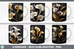 Bundle of six 3D Calla Lilies Mug Wrap designs.