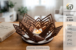 3D Candle Holder Laser Cut. Tea Light Holder SVG Product Image 1