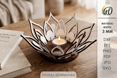 3D Candle Holders Bundle Laser Cut. Tea Light Holder SVG Product Image 9
