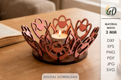 3D Candle Holder Laser Cut. Tea Light Holder SVG Product Image 1