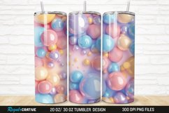 3D Candy Sweet Pastel Color 20/30oz Skinny Tumbler Product Image 1