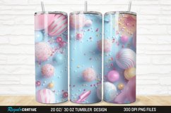 3D Candy Sweet Pastel Color 20/30oz Skinny Tumbler Product Image 1