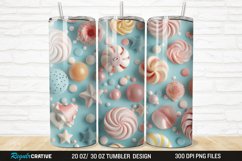 3D Candy Sweet Pastel Color 20/30oz Skinny Tumbler Product Image 1