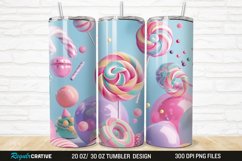 3D Candy Sweet Pastel Color 20/30oz Skinny Tumbler Product Image 1