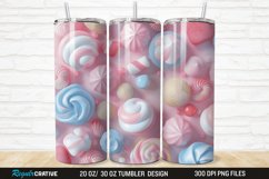 3D Candy Sweet Pastel Color 20/30oz Skinny Tumbler Product Image 1