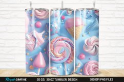 3D Candy Sweet Pastel Color 20/30oz Skinny Tumbler Product Image 1