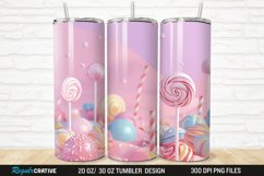 3D Candy Sweet Pastel Color 20/30oz Skinny Tumbler Product Image 1