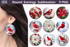 Cardinal Round Earrings |3D Cardinal Earrings Product Image 1