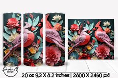 3d cardinal, 3d christmas tumbler Product Image 1