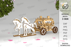 3D Wooden Carriage Bundle Laser Cut. Horse vehicles SVG Product Image 14