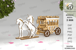 3D Wooden Carriage Bundle Laser Cut. Horse vehicles SVG Product Image 15