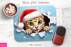 Christmas Baby Leopard| Cracked Hole Mouse Pad Design Product Image 1