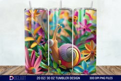 3D Cartoon Snail Flowers Tumbler Wrap Product Image 1