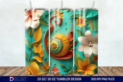 3D Cartoon Snail Flowers Tumbler Wrap Product Image 1