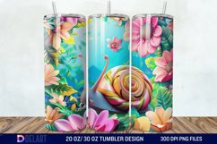 3D Cartoon Snail Flowers Tumbler Wrap Product Image 1