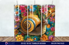 3D Cartoon Snail Flowers Tumbler Wrap Product Image 1