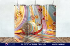 3D Cartoon Snail Flowers Tumbler Wrap Product Image 1