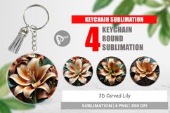 Keychain 3D Carved Lily Product Image 1