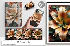 Digital Paper 3D Carved Lily Product Image 1