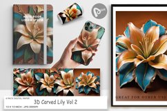 Digital Paper 3D Carved Lily Product Image 1