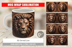 Mug Wrap Design 3D Carved Lion Product Image 1