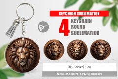 Keychain 3D Carved Lion Product Image 1