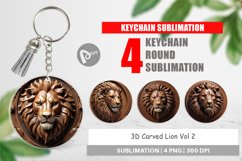Keychain 3D Carved Lion Product Image 1