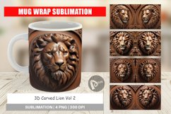 Mug Wrap Design 3D Carved Lion Product Image 1