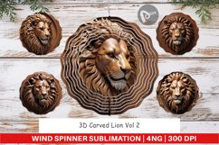 Wind Spinner 3D Carved Lion Product Image 1