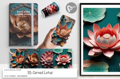 Digital Paper 3D Carved Lotus Product Image 1