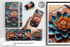 Digital Paper 3D Carved Lotus Product Image 1