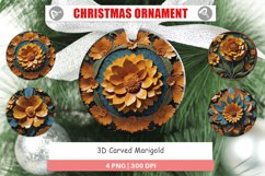 Christmas Ornaments 3D Carved Marigold Product Image 1