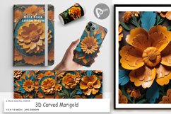 Digital Paper 3D Carved Marigold Product Image 1