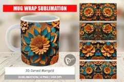 Mug Wrap Design 3D Carved Marigold Product Image 1