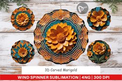 Wind Spinner 3D Carved Marigold Product Image 1