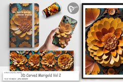 Digital Paper 3D Carved Marigold Product Image 1