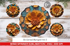 Wind Spinner 3D Carved Marigold Product Image 1