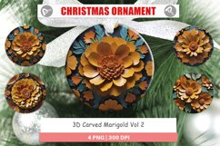 Christmas Ornaments 3D Carved Marigold Product Image 1