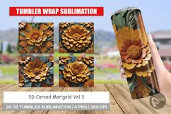 Tumbler Wrap 3D Carved Marigold Product Image 1