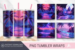 3D Carved Neon Beach Tumbler Wrap Product Image 1