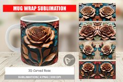 Mug Wrap Design 3D Carved Rose Product Image 1