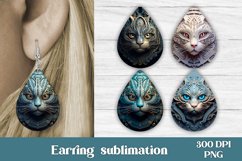 3d cat teardrop earring sublimation design, 3d cat earring sublimation, teardrop earring bundle, animal earring.