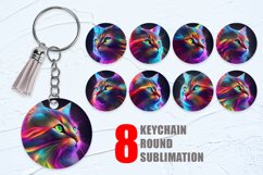 3D Cat neon light Keychain Background| Keyring Product Image 1