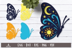 3d Celestial Butterfly SVG Layered Design