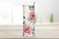 seamless sketch rose tumbler, gray floral tumbler wrap, pencil texture rose design, artistic drawing tumbler wrap, 20oz skinny tumbler wrap, tapered seamless tumbler design, straight tumbler wrap png, atelier floral design, seamless charcoal tumbler wrap,