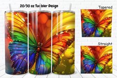 3D Charming Rainbow Butterfly 20/30oz Skinny Tumbler Product Image 1
