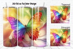 3D Charming Rainbow Butterfly 20/30oz Skinny Tumbler Product Image 1