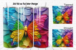 3D Charming Rainbow Butterfly 20/30oz Skinny Tumbler Product Image 1