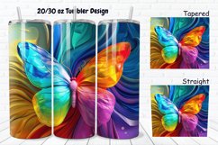 3D Charming Rainbow Butterfly 20/30oz Skinny Tumbler Product Image 1